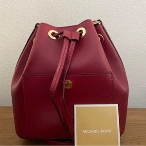 Red Michael Kors Bucket Bag